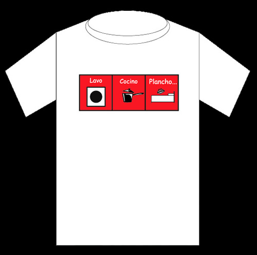 Playera Mu&ntilde;eco Lavo Cocino Plancho