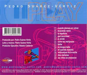 CD Pedro Suarez-Vertiz. PLAY. Solver Label. 2004. IMPORTADO.
