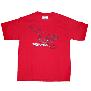 Camiseta Telefunka para mujer. Color rojo. Modelo Nave