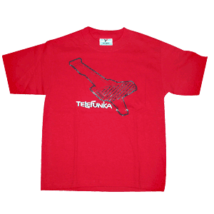 Camiseta Telefunka para mujer. Color rojo. Modelo Nave - Haz click en la imagen para cerrar la ventana