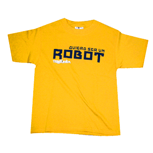 Camiseta Telefunka para mujer. Color amarillo. Modelo Robot