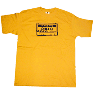 Camiseta Telefunka para hombre. Color amarillo. Modelo Cassette