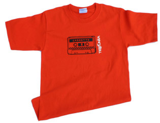 Playera Telefunka.Naranja. Modelo Cassete